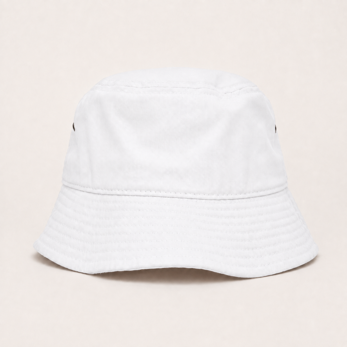 White stone-washed cotton bucket hat with red embroidered TGC monogram and gold-plated eyelets by The Golf Company Ltd.