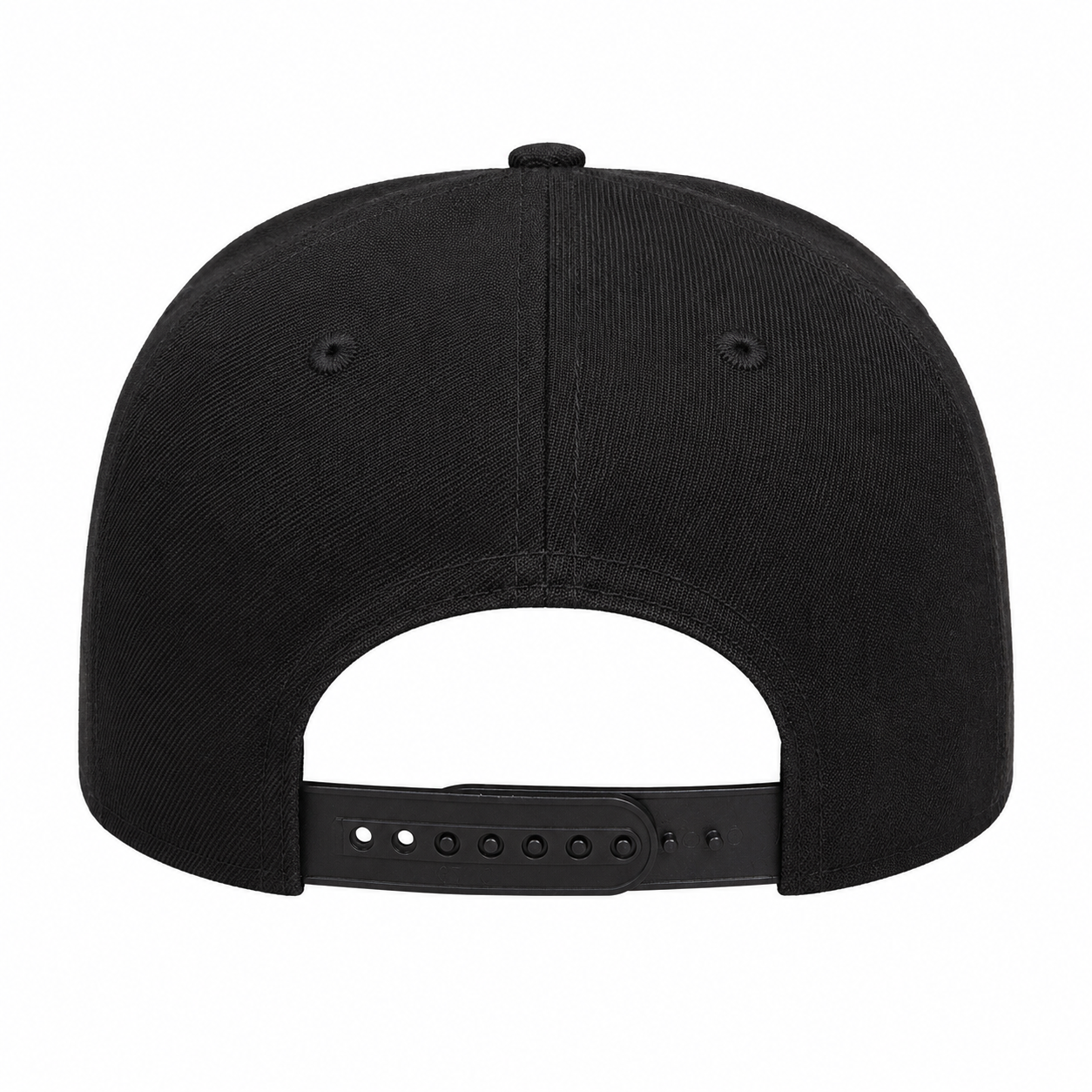 Black cap back view on a white background