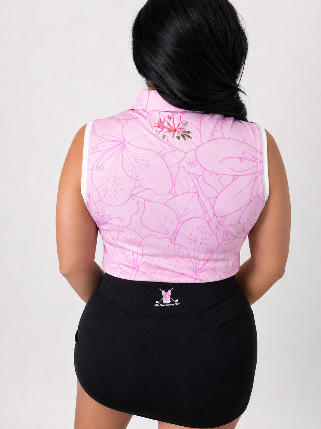 Augusta Collection Women’s Azalea Floral Sleeveless Quarter-Zip