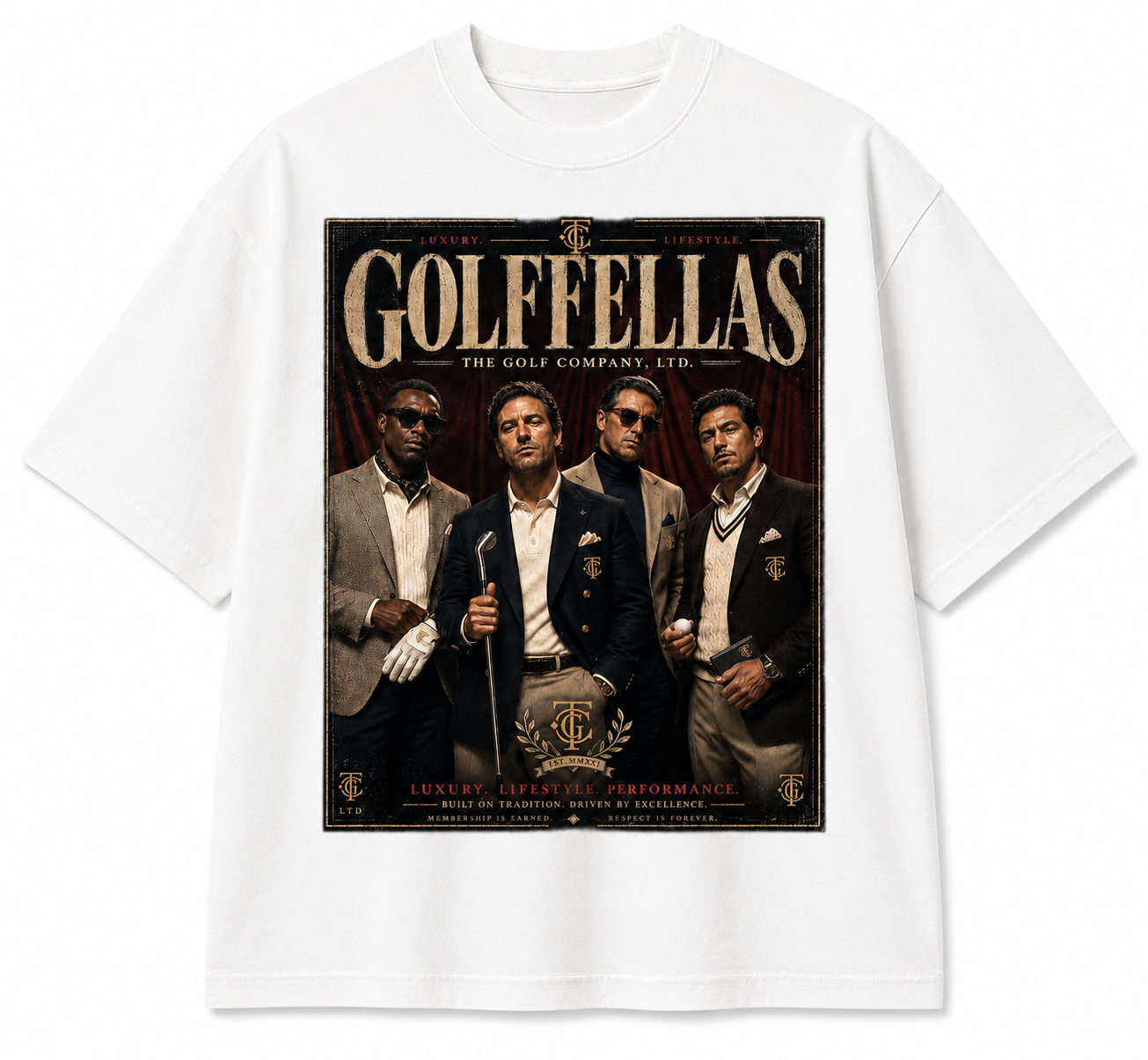 Vintage White Golffellas Vintage Tee front graphic product image