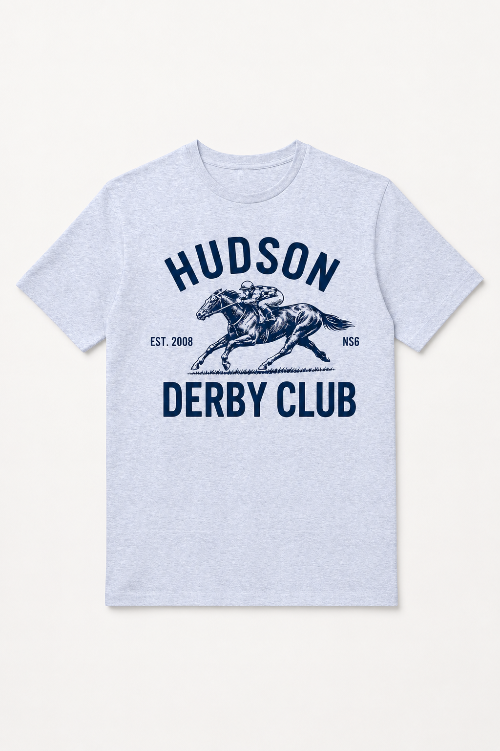 Hudson Derby Club Throwback tee in heather grey with front graphic by The Golf Company Ltd.