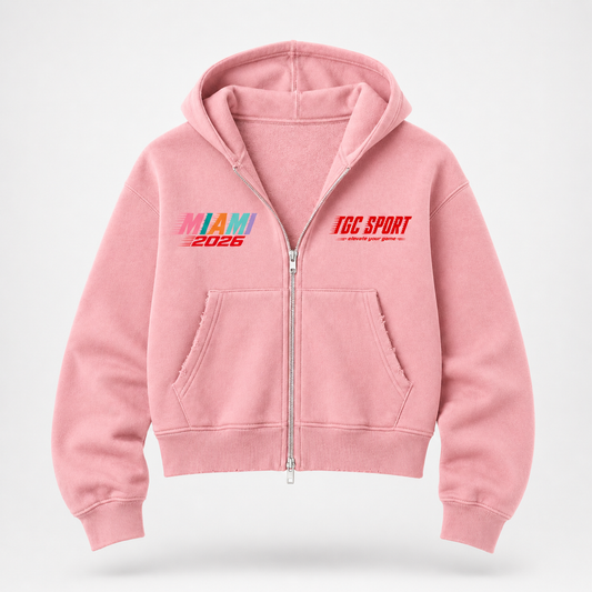 Hudson Helmet Cropped Zip Hoodie | Miami 2026 Edition