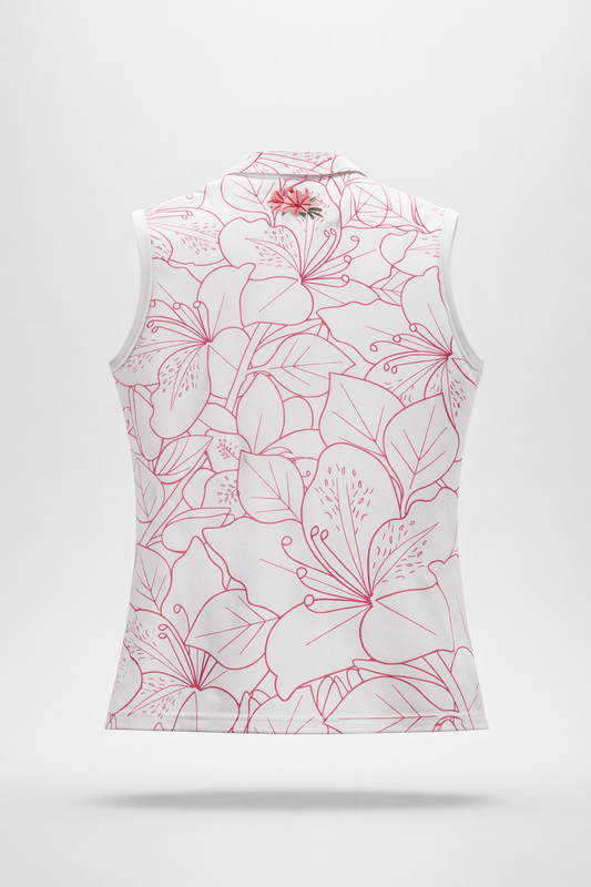 Augusta Collection Women’s Azalea Floral Sleeveless Quarter-Zip