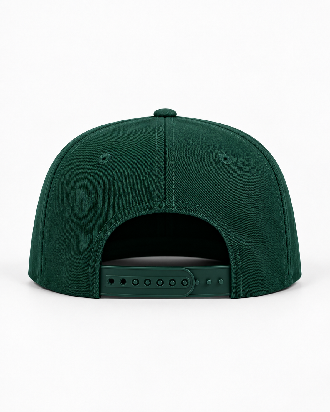 Rear view of the SKINS MATCH Heritage Green hat showing the adjustable snapback closure.