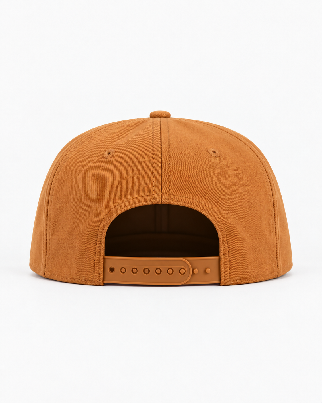 Rear view of the SKINS MATCH Heritage Tan hat showing the adjustable snapback closure.