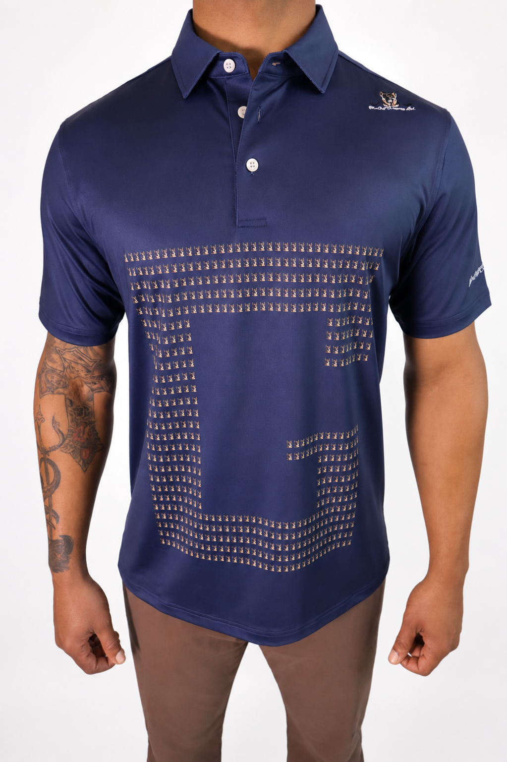 Navy G Series Performance Golf Shirt close-up showing front G Series graphic